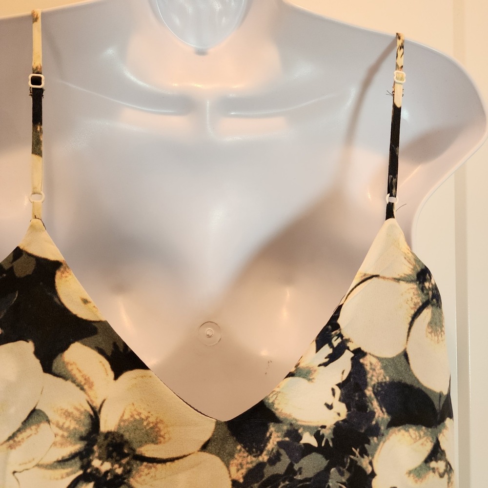 Intermix 100% Silk Floral Layered Maxi Dress High Low XS Black Ivory Resort $593 - Picture 6 of 16